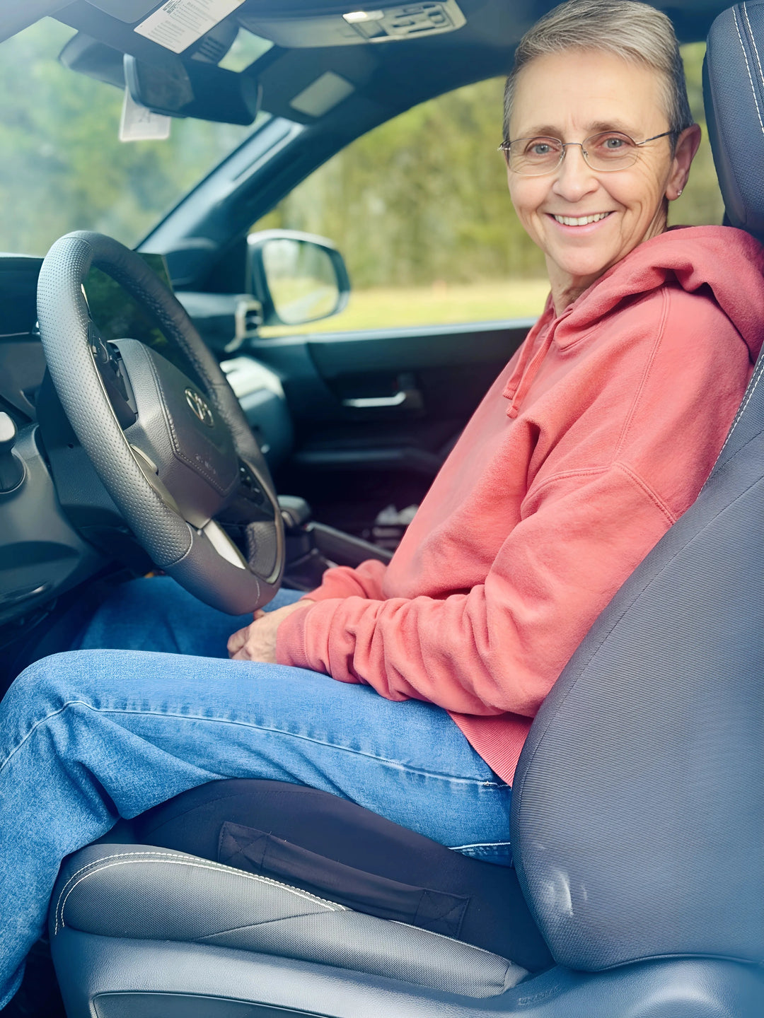 using a seat cushion in the car